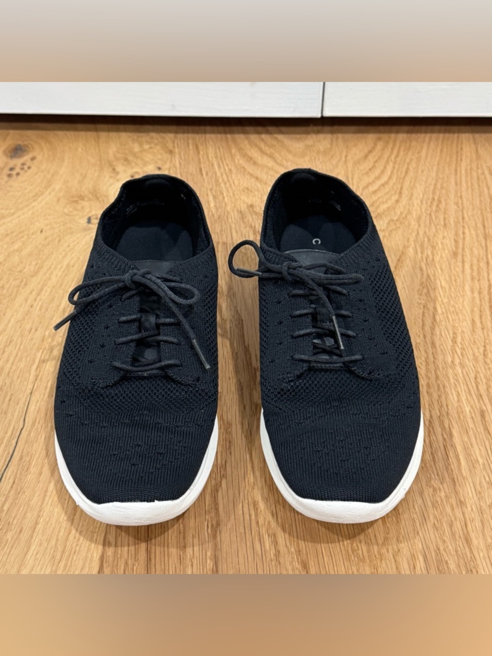 Cole Haan Women's ZERØGRAND Meritt Stitchlite Oxfords Sz 7.5 black knit sneakers - Picture 3 of 11